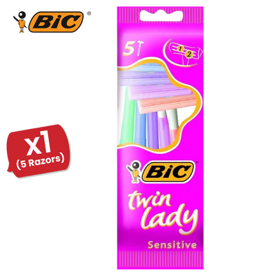 Bic Twin Lady Sensitive Shavers Pack of 5 + 1 - 1 Pack