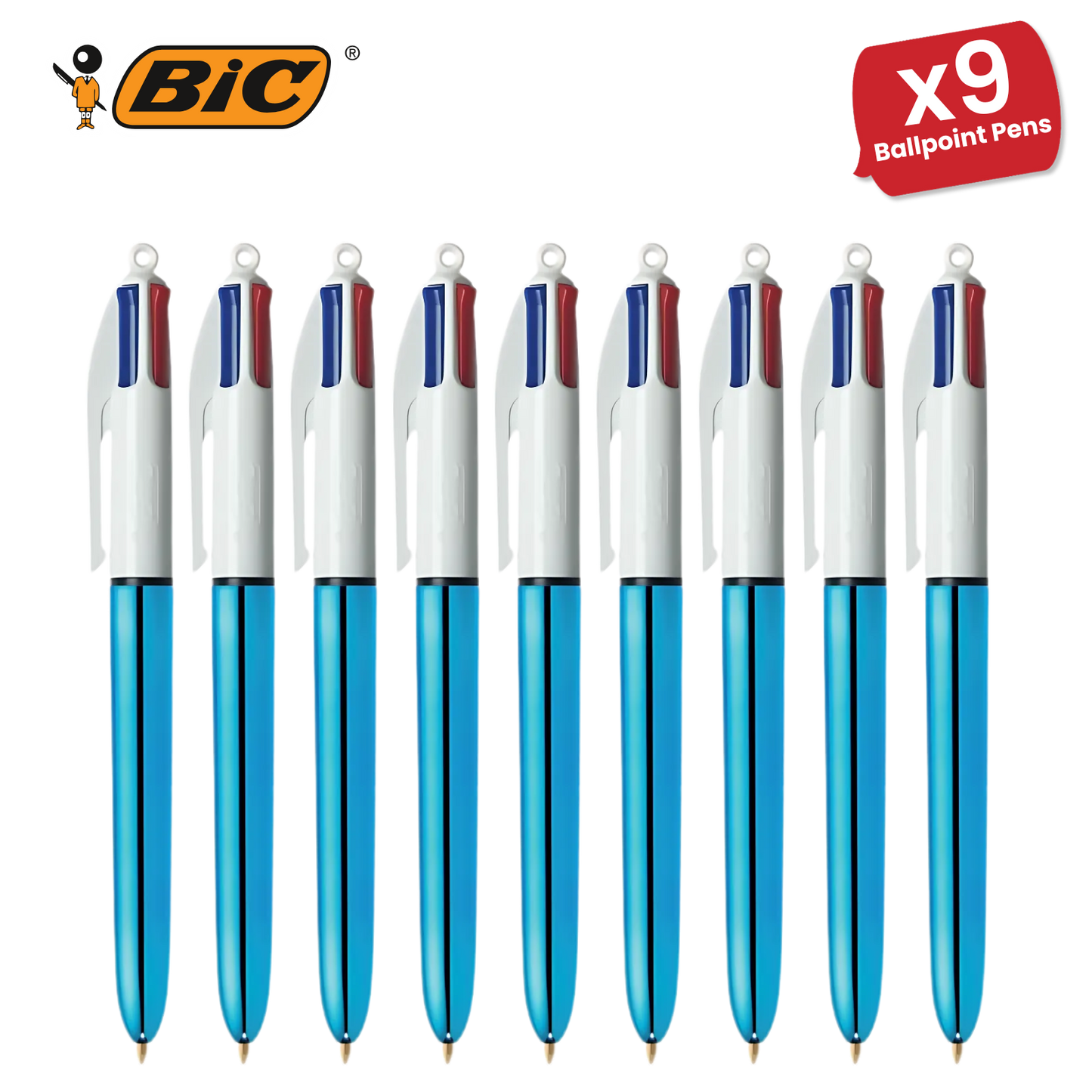 Bic 4 Colour Shine - Blue - Single Pen