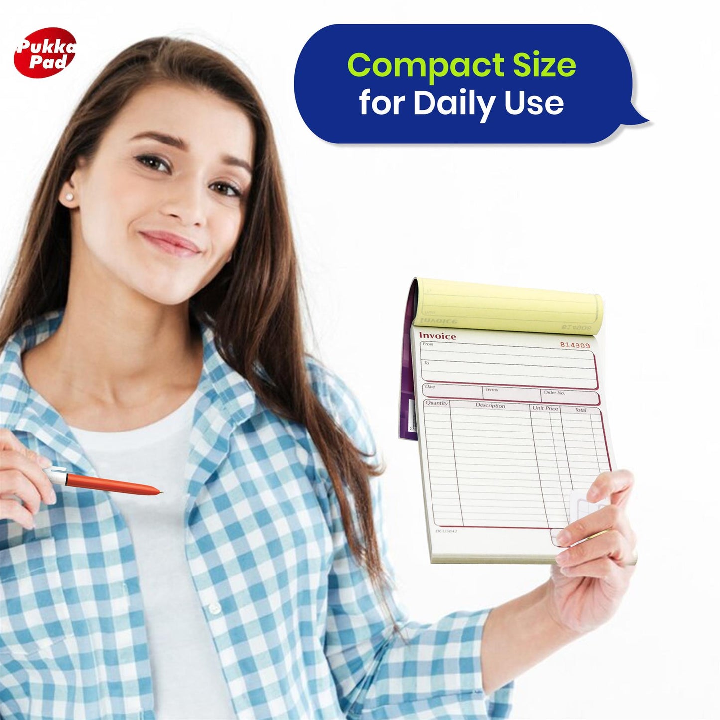 Pukka Pad Duplicate Invoice Book 50 Sets Self-Employed VAT Receipt Pad for Business