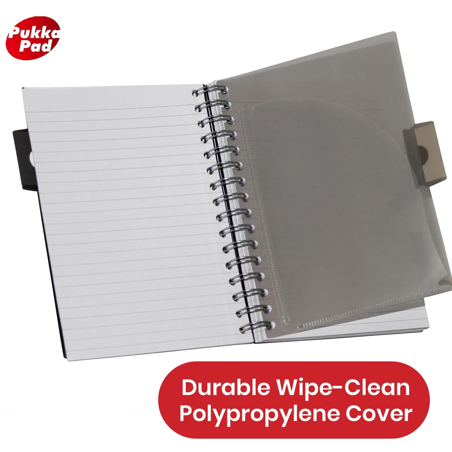 Pukka Pad Black Project Book A5, 250 Pages, With Dividers, Stylish Notebook For Study & Notes