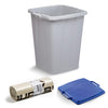 DURABIN 90L Grey Bin with Blue Lid and 25x 110L Recycled Bin Bags for Everyday Use