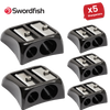 Swordfish Blinc Blinc Double-Hole Zinc Pencil Sharpener, Smooth & Stylish Black