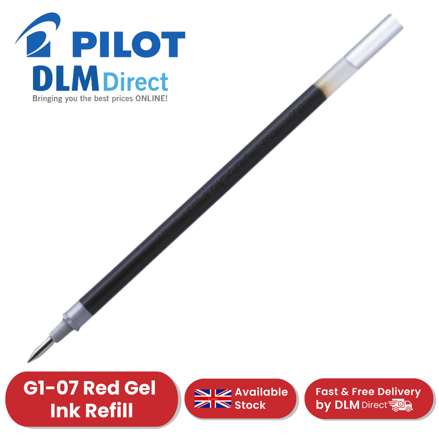 Pilot G1-07 Refill - Red - Single Refill - Pack of 2 to 36