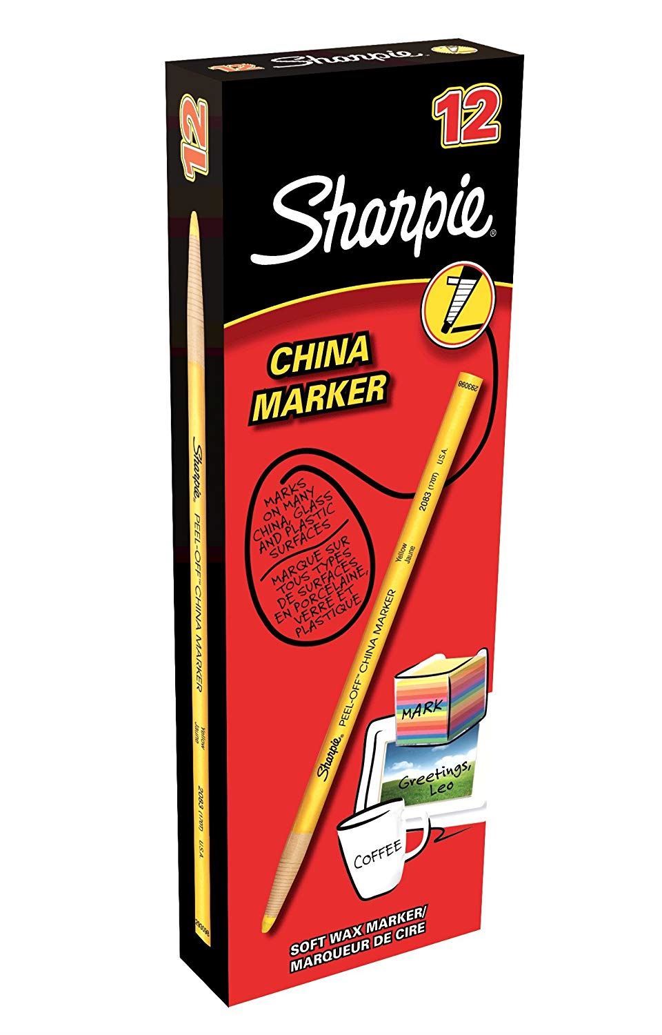 SHARPIE CHINA MARKER BULLET MARKER YLLW - Pack of 12 - 1 to 5 Packs