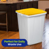 DURABIN 90L White Bin with Yellow Lid and 25x 110L Recycled Bin Bags for Everyday Use