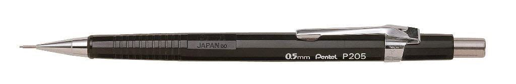 Pentel P205 Automatic Pencil Plastic Steel-lined with 6 x HB 0.5mm Lead - Pack of 1 (Blister) - 1 to 24 Packs