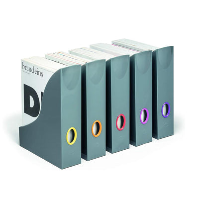 Durable VARICOLOR Magazine Rack, Set of 5 Colour Coded Magazine Holders, Ideal for Storing Magazines, Folders, Documents