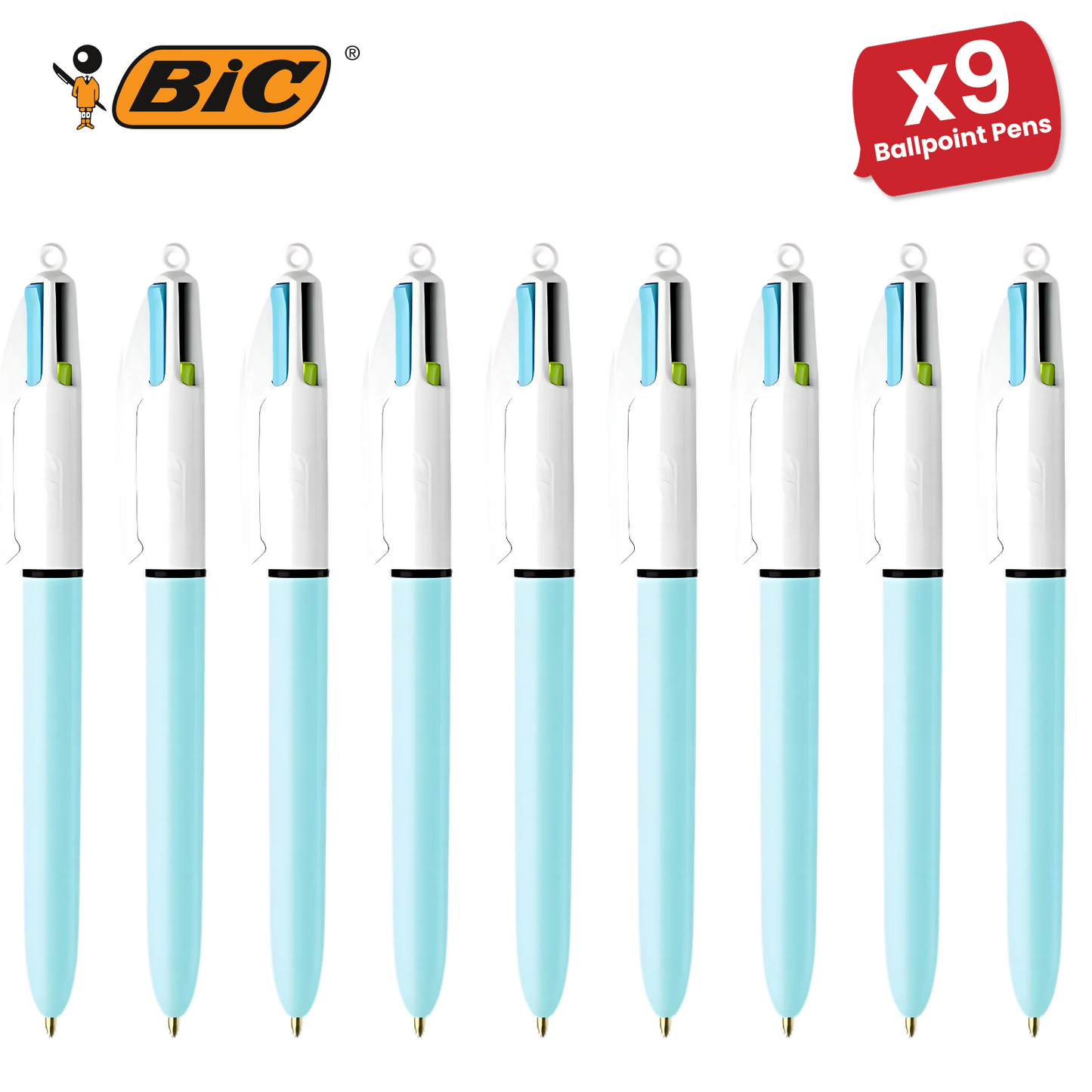 BIC 4 Colours Fun Ballpoint Pen Assorted Inks for Writing and Drawing