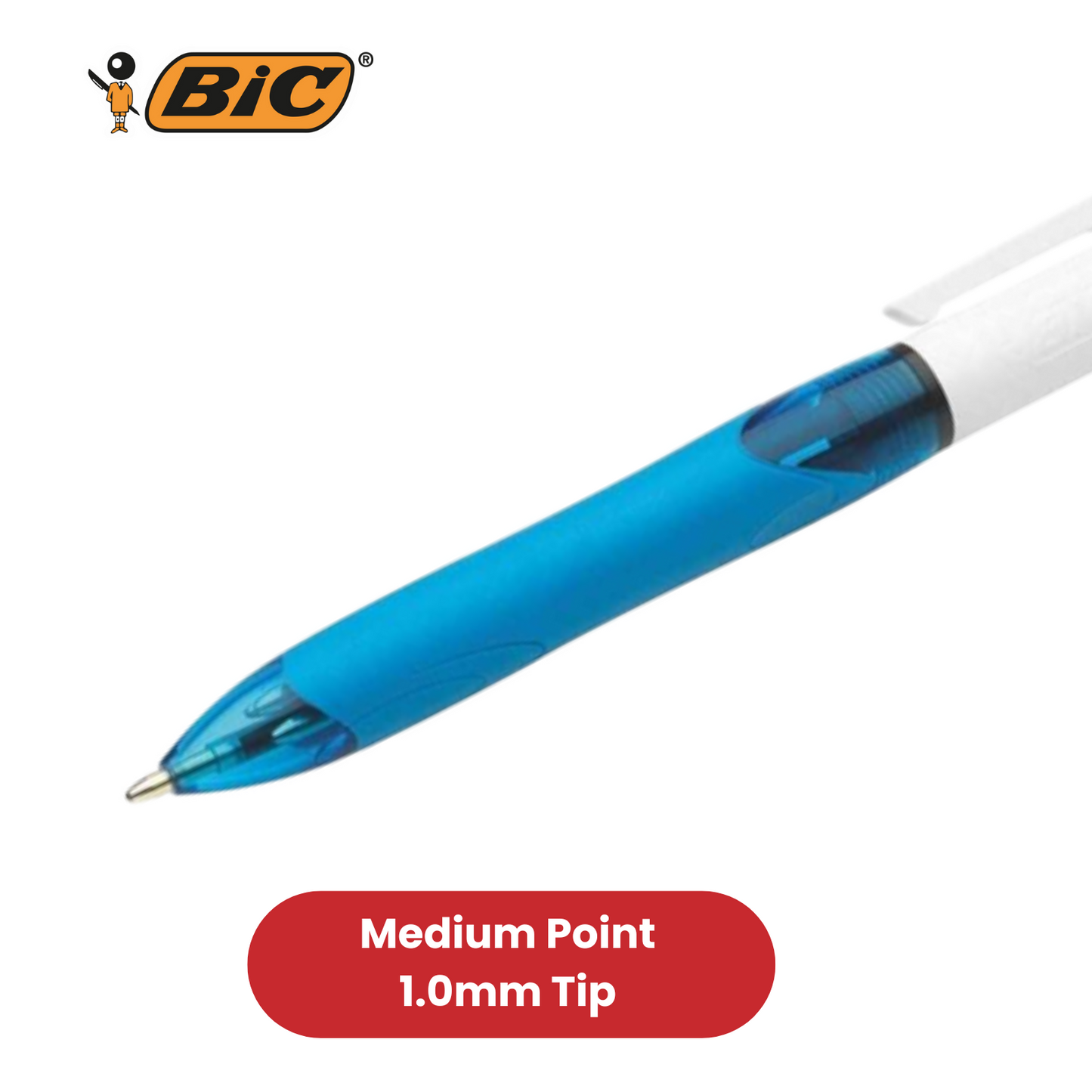 BIC 4 Colours Extra-Comfort Grip - Single Pen - 3 to 24