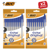 BIC Cristal Original Ballpoint Pens Medium Point (1.0 mm) Blue, Pouch of 8 - 1-5