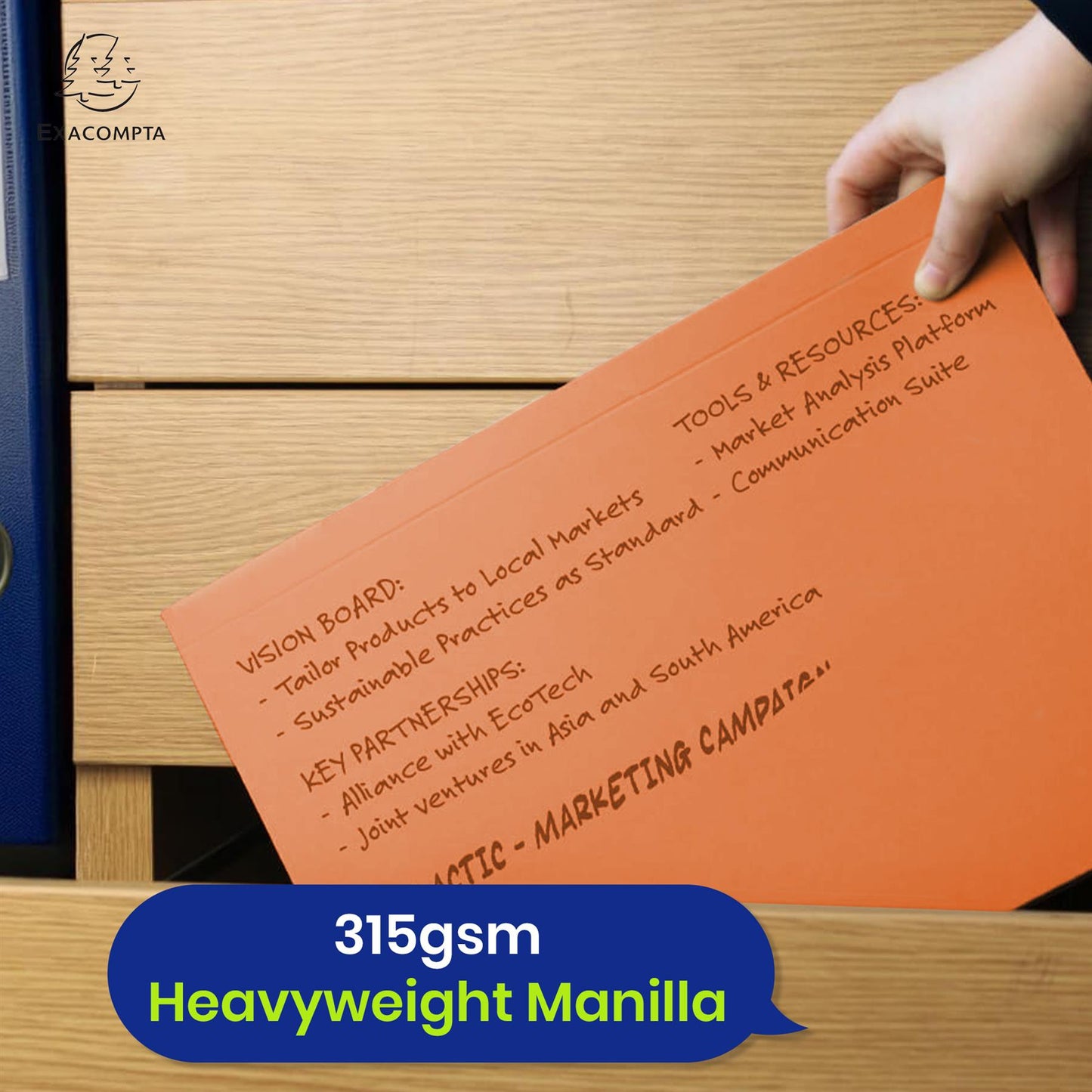 Exacompta Guildhall Double Pocket Legal Wallet, 315gsm Manilla Document Holder, Pack Of 25 (Orange)