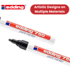 Edding 750 Permanent Paint Markers - Bold Black Ink for Multi-Surface Writing
