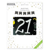 Happy 21st Birthday Black and White Bunting 4M Party Banner with 10 Flags Durable