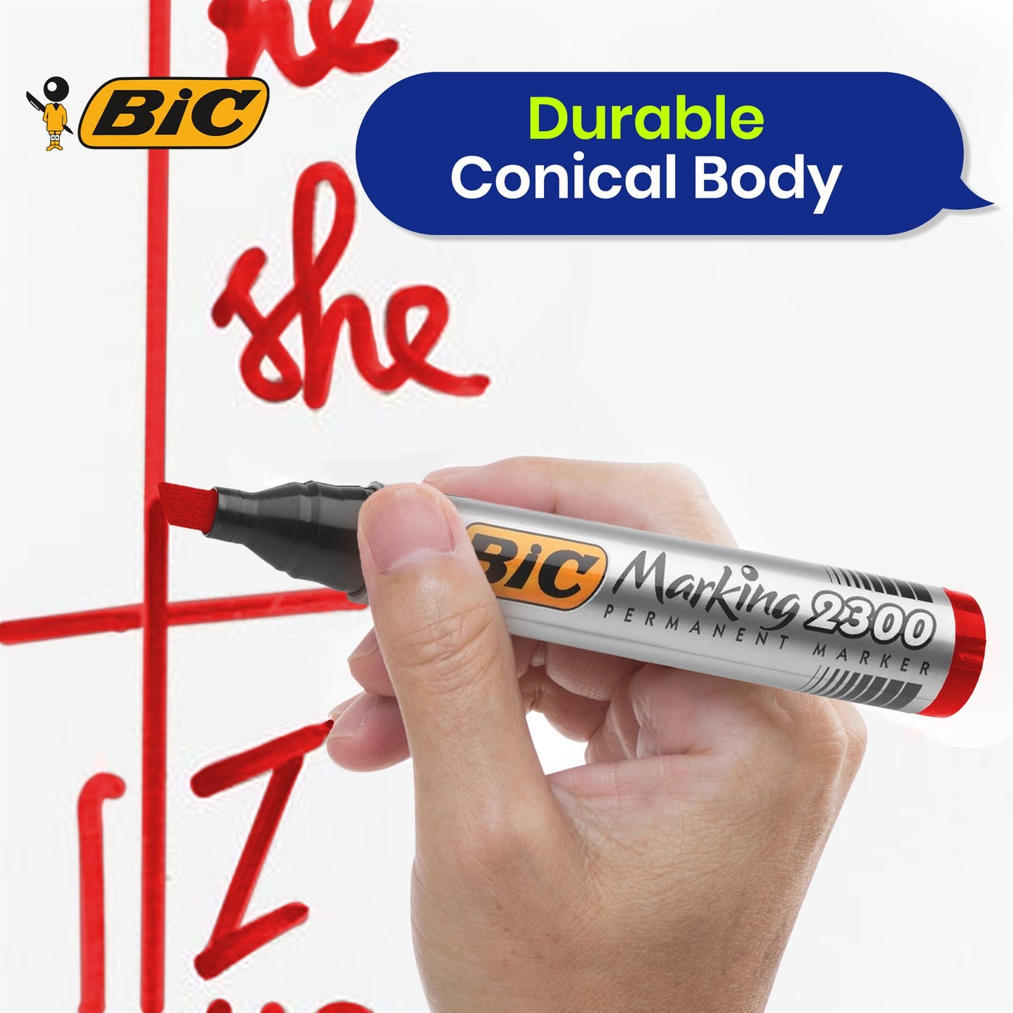 BIC Marking 2300 ECOlutions Permanent Chisel Tip Markers Red - Single Pen