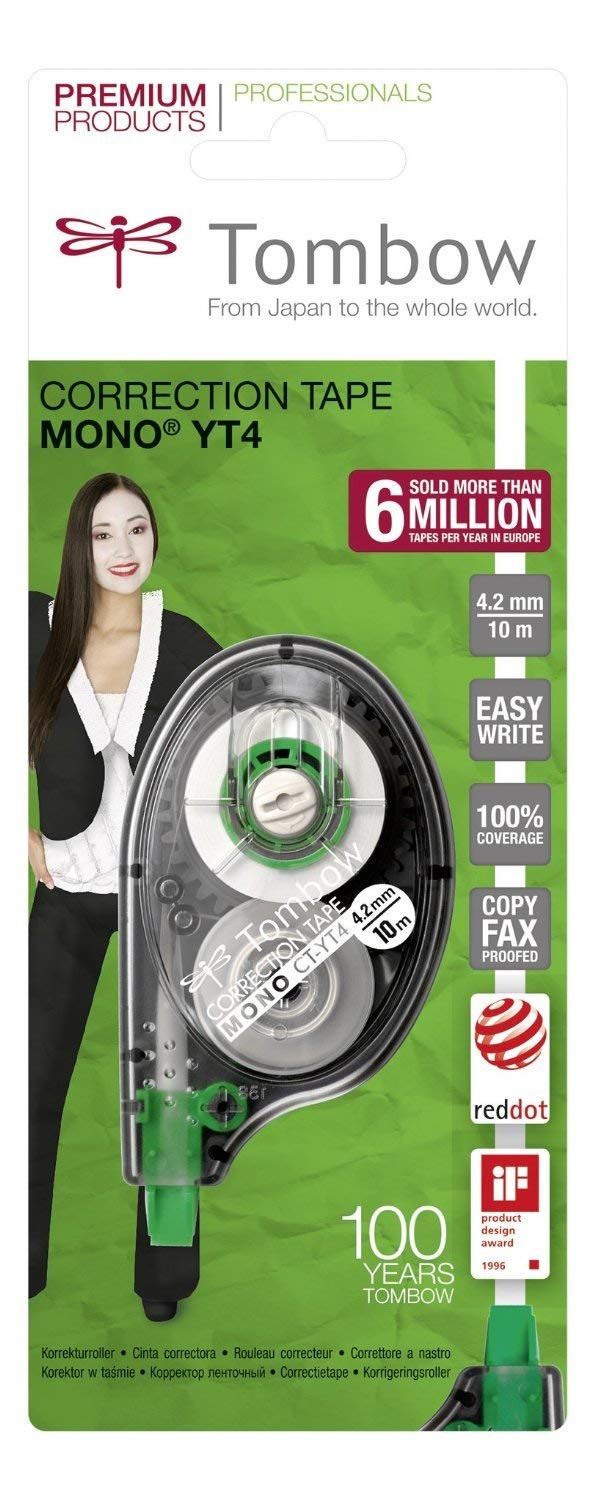 Tombow Correction tape MONO YT  4.2mm x 10m Pack of 4 Loose