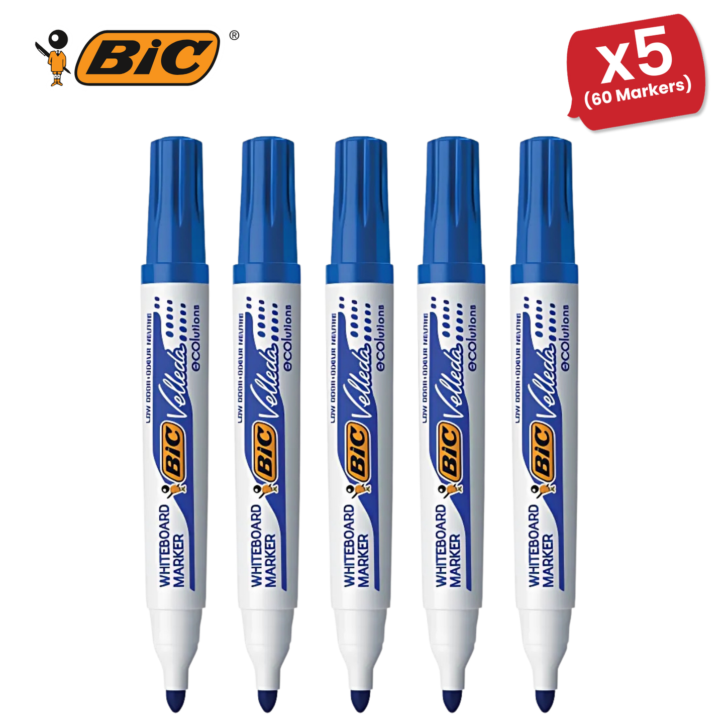 BIC Velleda 1751 ECOlutions Whiteboard Markers Green - Box of 12 BIC VELLEDA MARKER 1701 BLUE - PACK OF 12