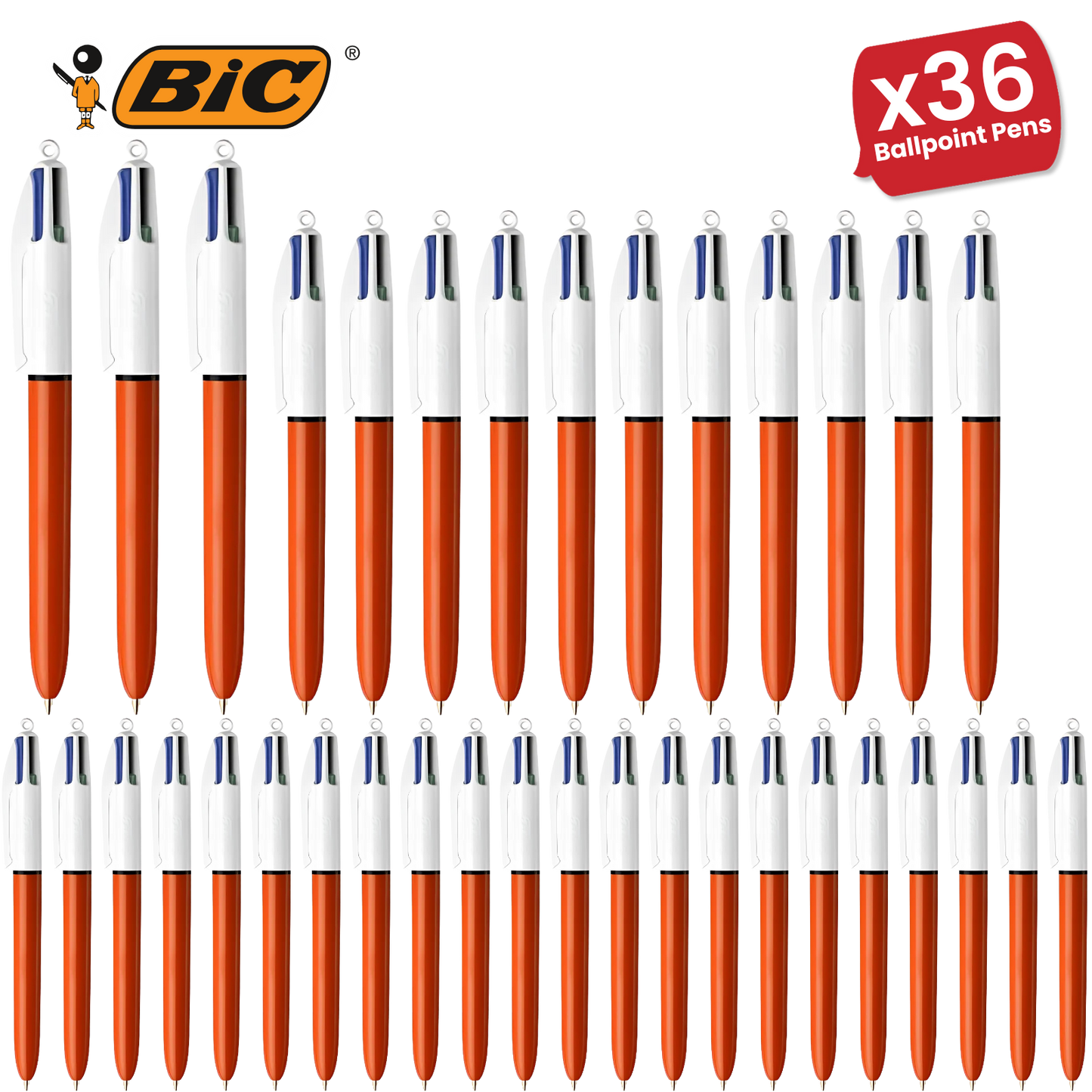 Bic 4-Colours Original Fine Ballpoint Pen 1.0mm Tip - Single Pen
