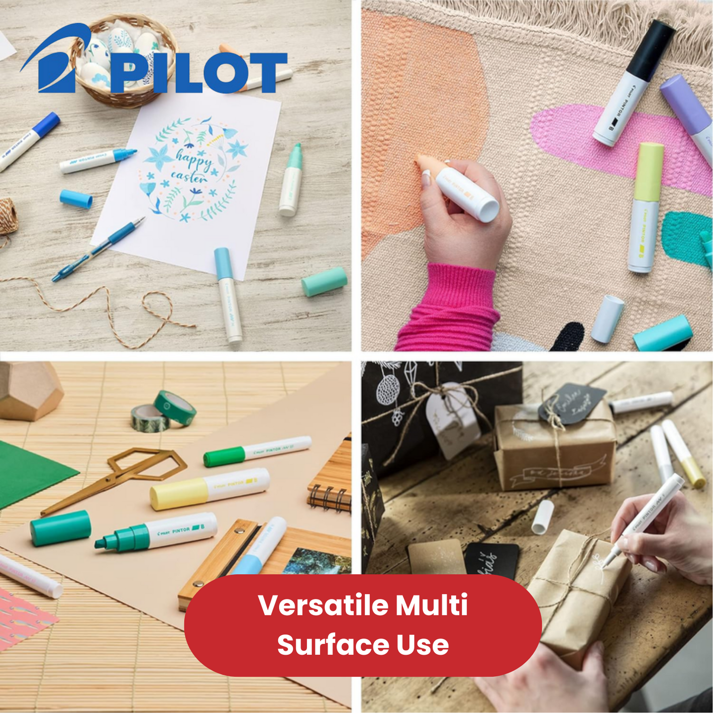 Pilot Pintor - Wallet of 6 Extra Fine - Gold, Pink, Blue, Green, Violet, Silver