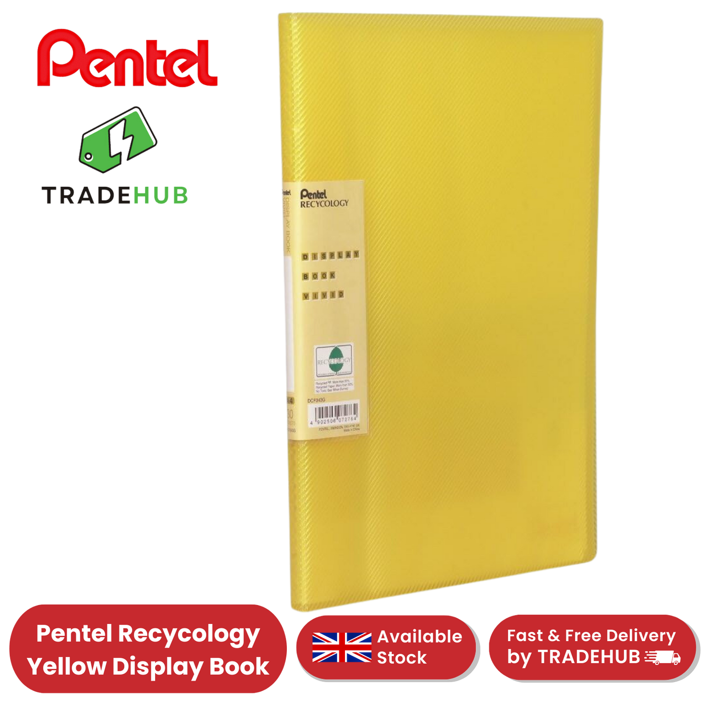 PENTEL RECYCOLOGY DISP BK VIV 30PKT YLW - Pack of 1