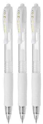 Pilot G-207 Retractable Gel Rollerball Medium Pastel White - Pack of 3