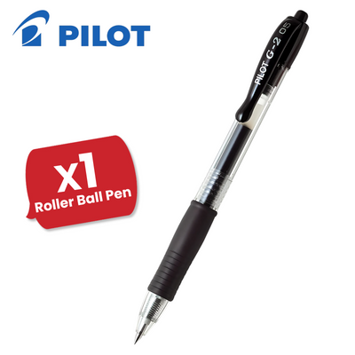 Pilot G-2 05 Rollerball Pen - 0.5mm Tip Black Ink Pen, Retractable Biro for Notes
