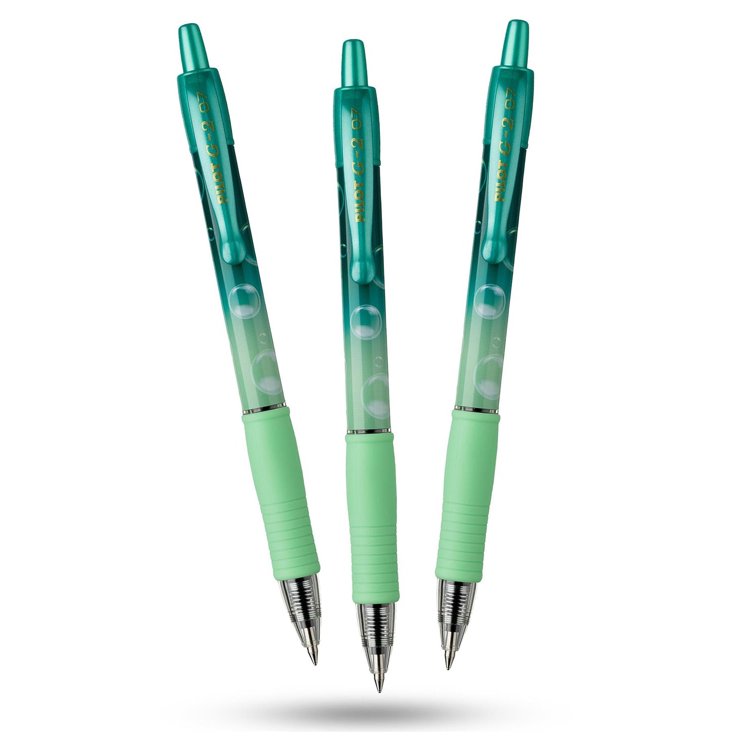 Pilot G2 Gel Pen Bubble Green Pack of 3 Blue Gel Ink 0.7mm Ergonomic Grip