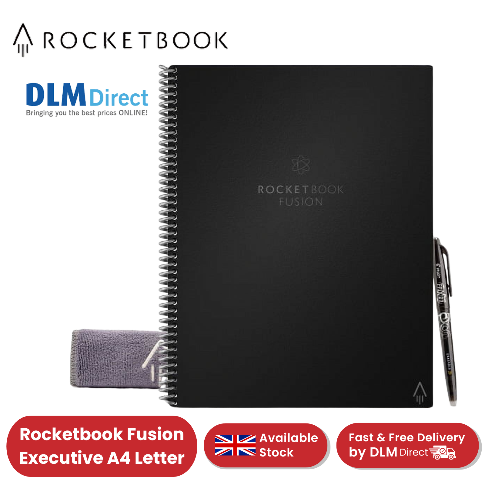 Rocketbook Fusion A4 Letter - Dotted Paper - Black – DLM Direct
