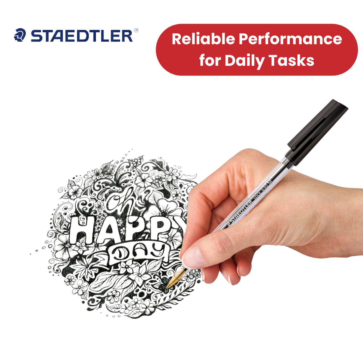 Staedtler Stick 430 M-9 Ballpoint Pen Medium - Black - Pack of 10 - 1 to 5 Packs