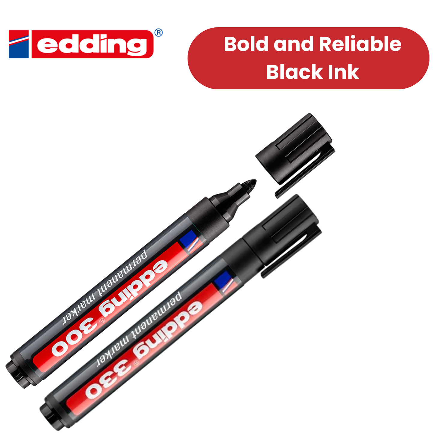 Edding 330 Permanent Multi Marker Chisel Tip 1-5mm Waterproof Quick-Drying Black