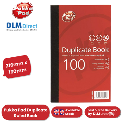 Pukka Pad Duplicate Ruled Book With Carbon 216mm x 130mm - Single