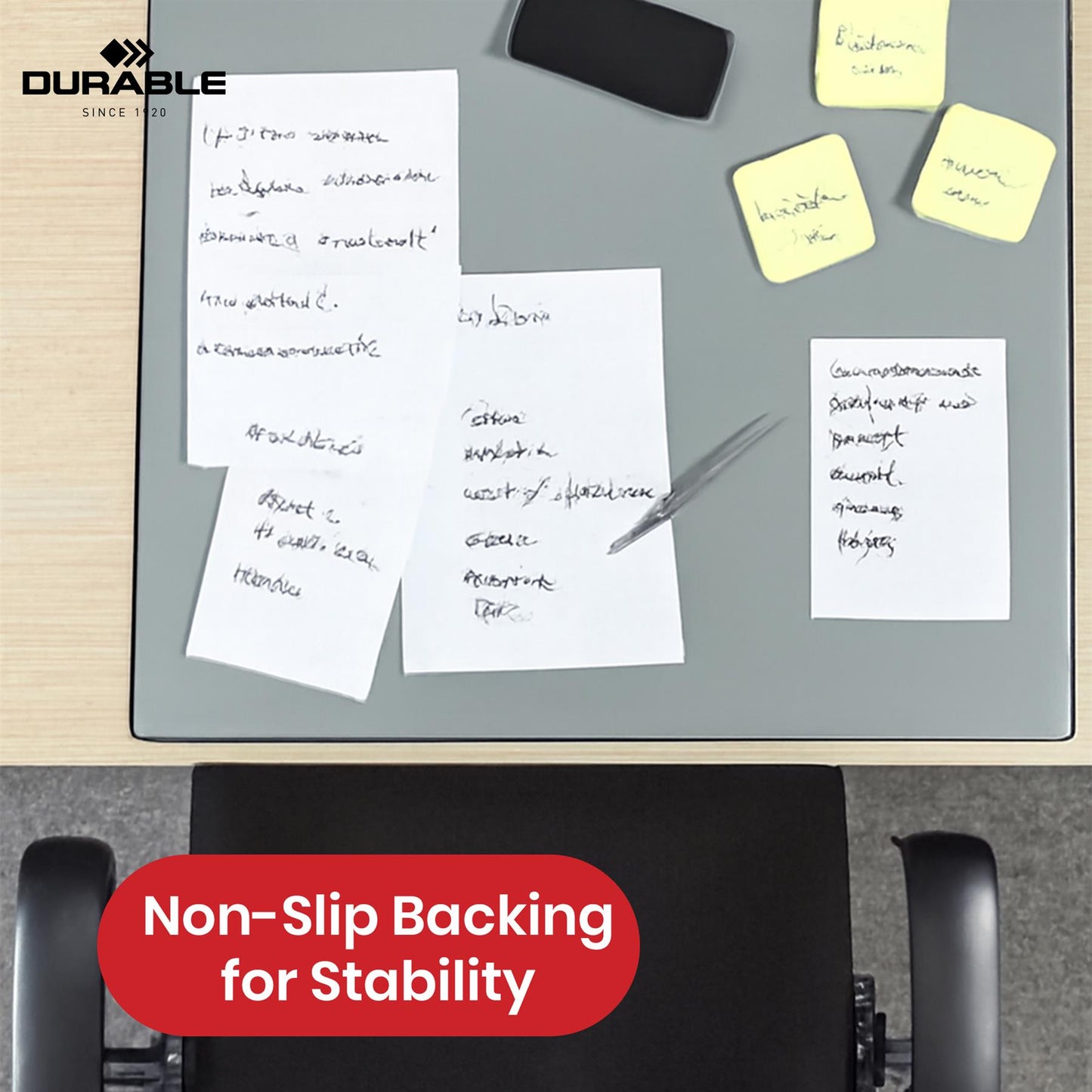 Durable Grey Desk Mat - PVC Non Slip Desk Cover, Transparent Overlay Laptop Mat for Office & School