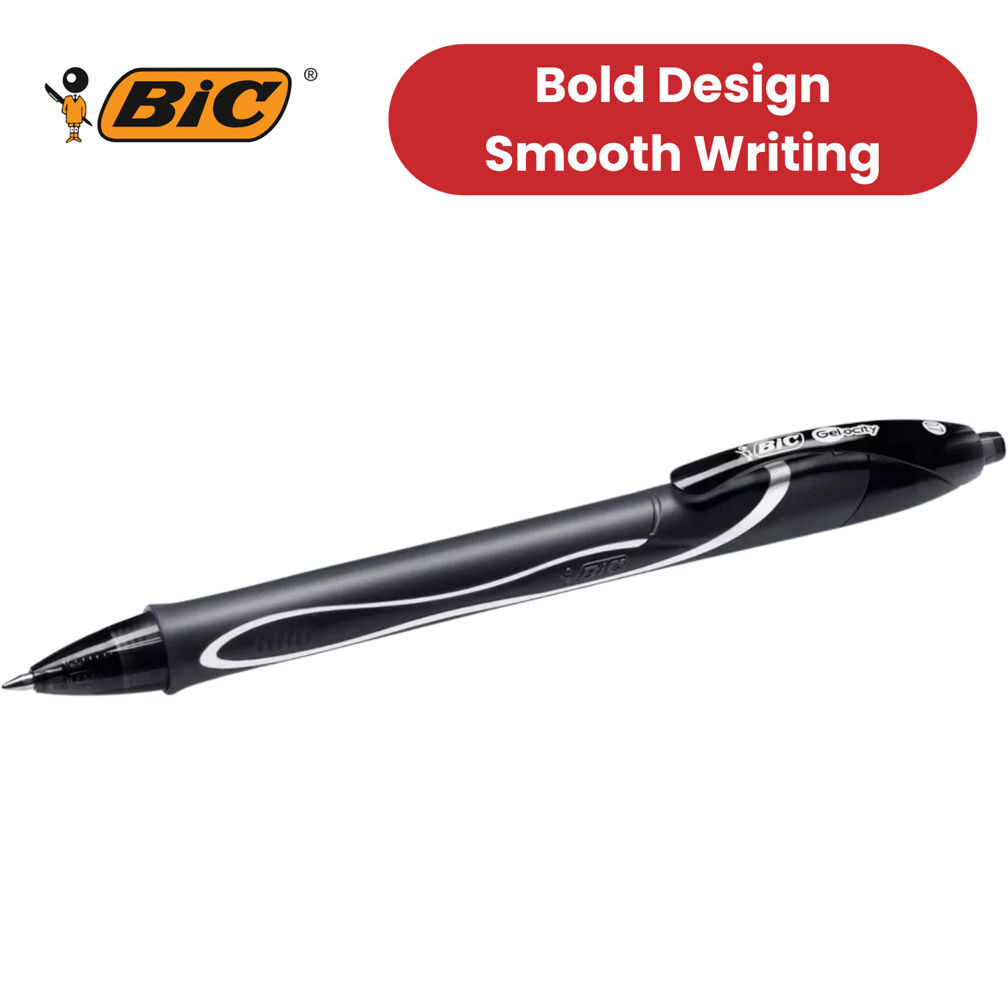 BIC Gel-ocity Quick Drying Gel Pen, Assorted Colours, 3 Pack