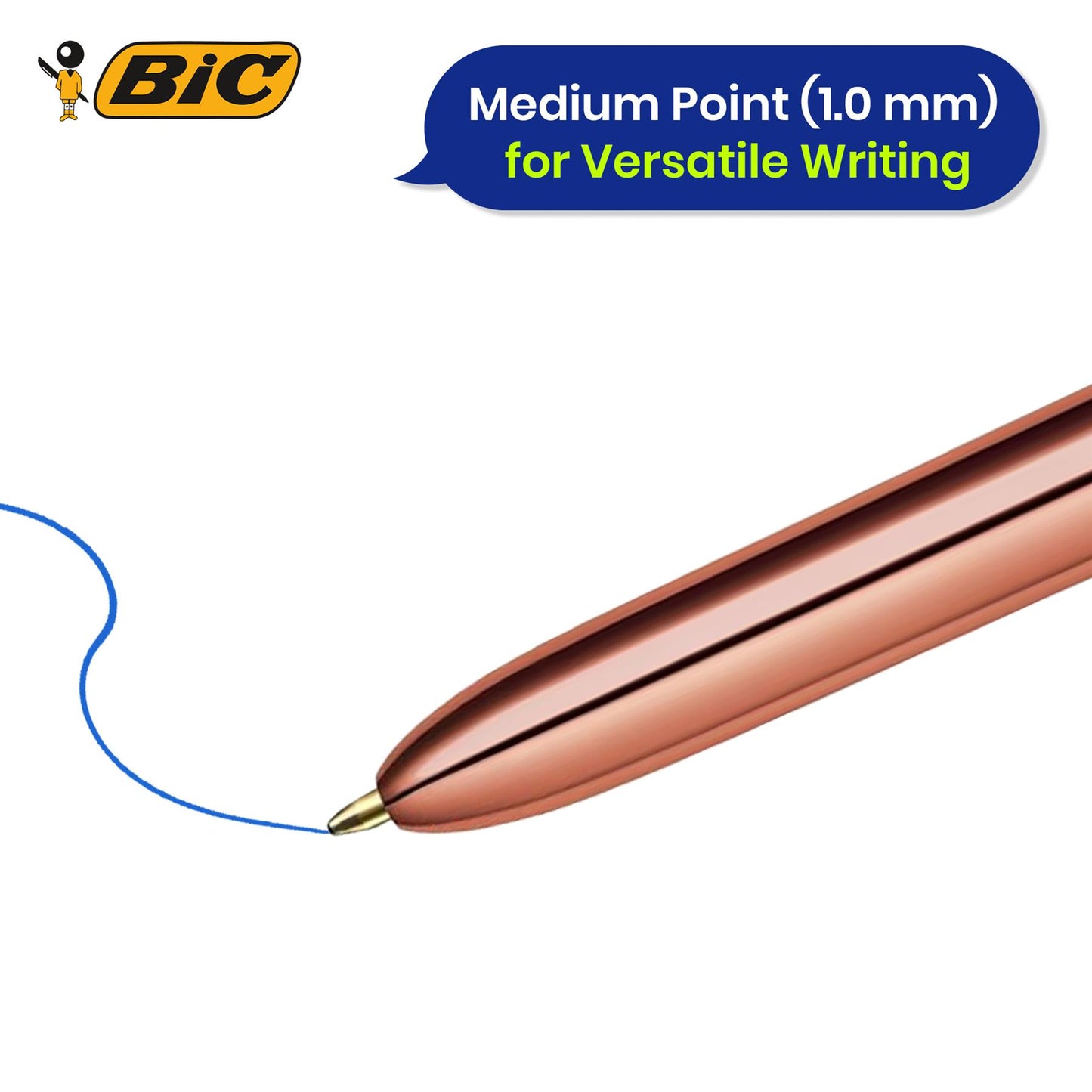 BIC 4 Colour Shine - Rose Gold - Pack of 5