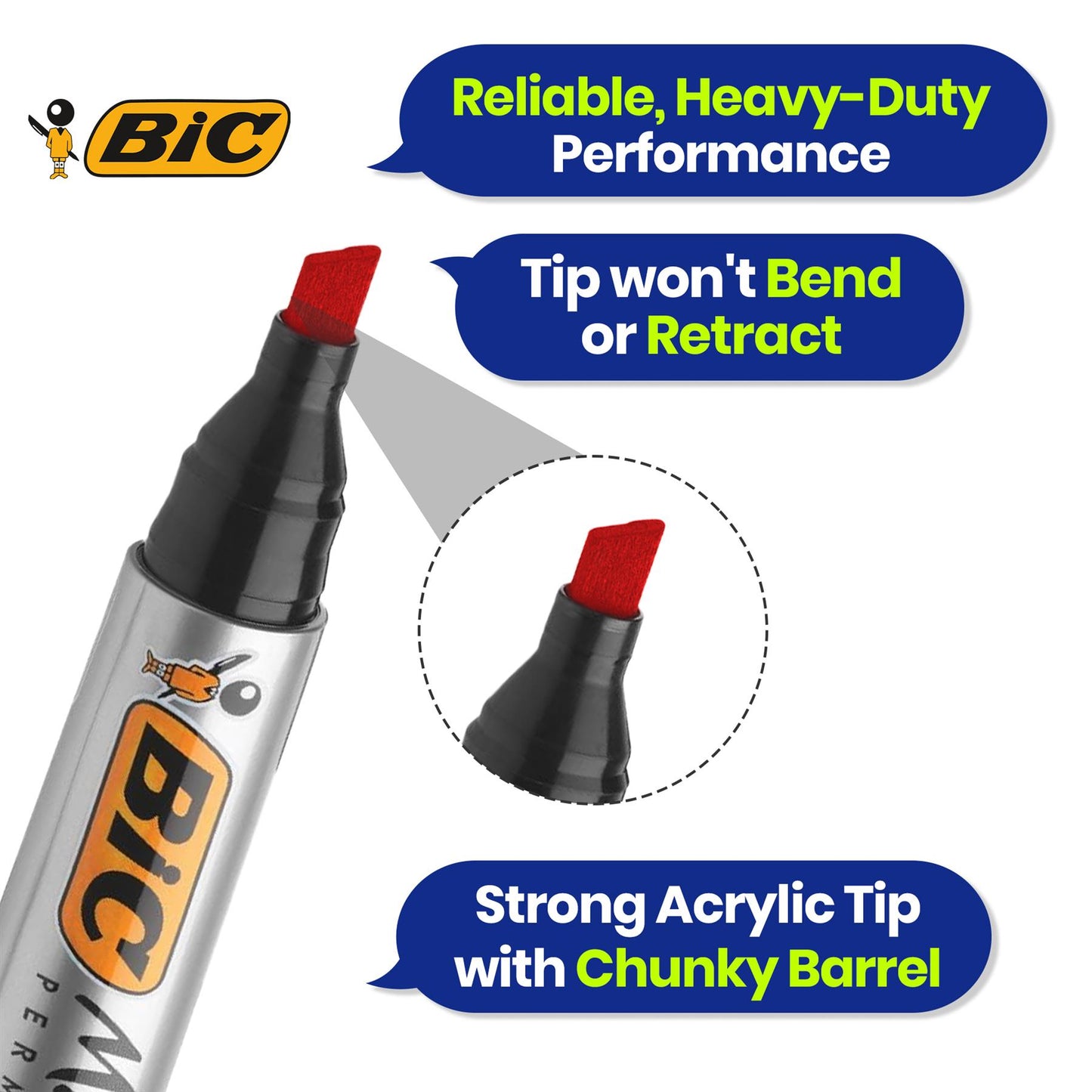 BIC Marking 2300 ECOlutions Permanent Chisel Tip Markers Red - Single Pen