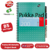 Pukka Pad White B5 Project Book 200 Pages Wirebound Project Book, Ruled/Margin