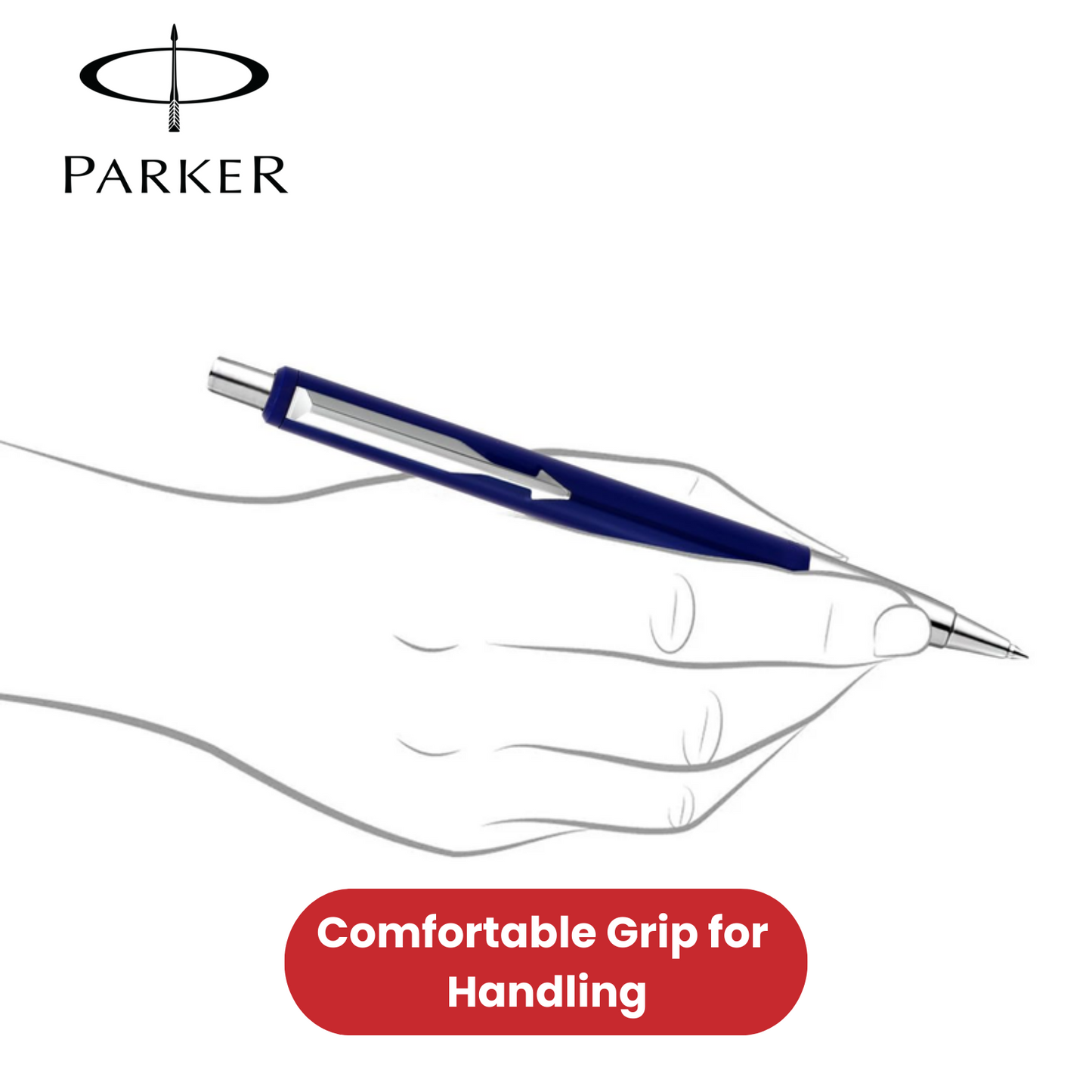 PARKER VECTOR BLUE BALLPOINT MEDIUM NIB BLUE INK - Pack of 1 to 5