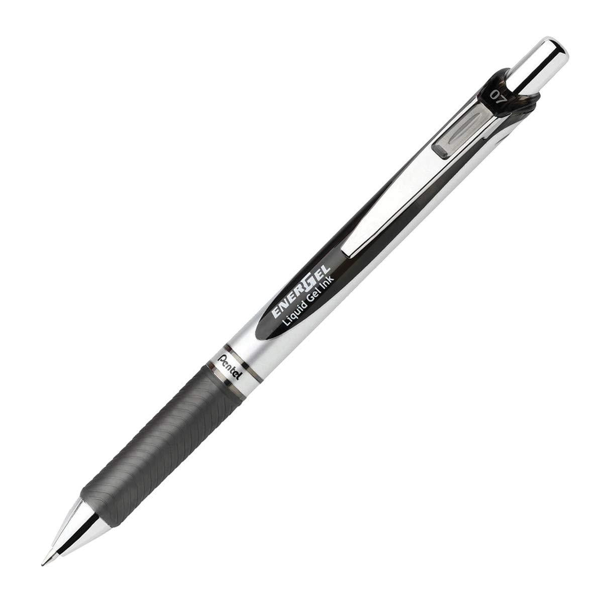 Pentel Energel XM Retractable Gel Pen with 0.7 mm Tip, Black, Pack of 12 (BL77-AO)