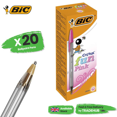 Bic Cristal Fun Ball Pen Pink - Box 20