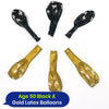 Age 50 Black and Gold Latex Balloons Milestone Birthday, 12 Inch Pack of 6