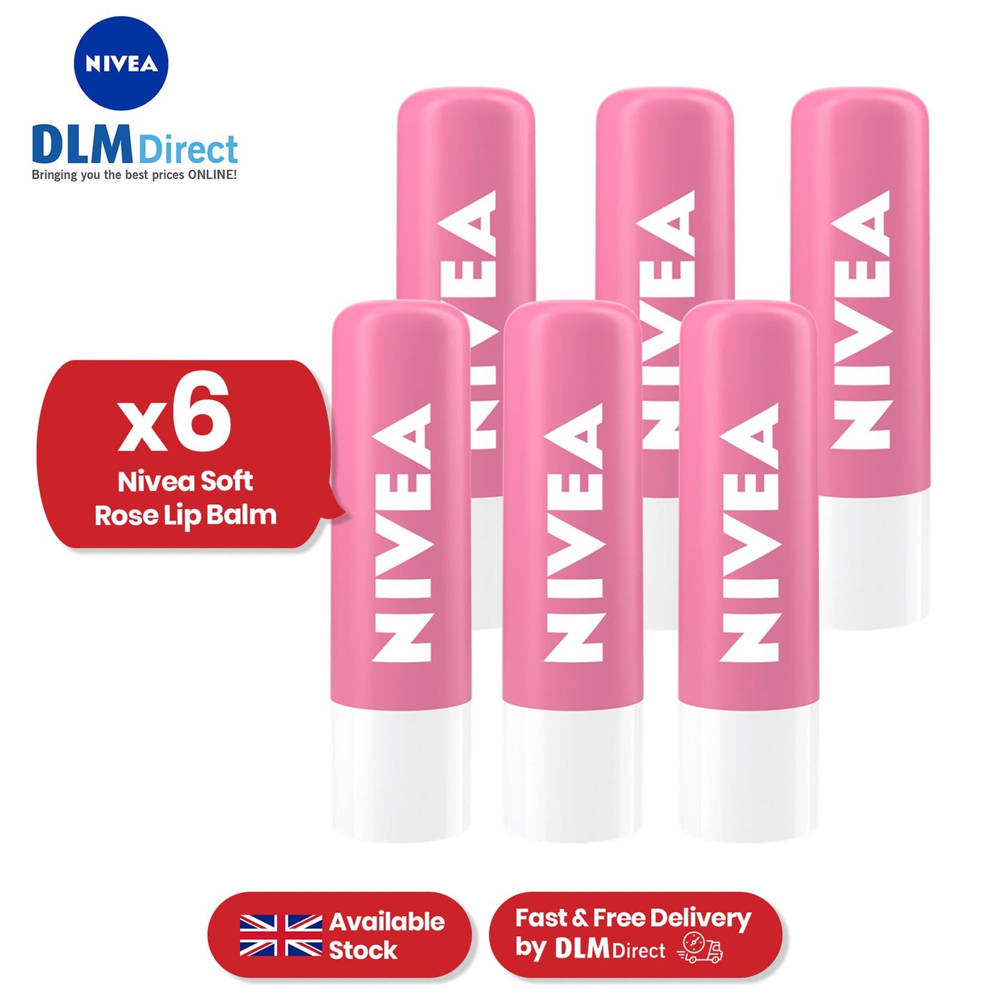 Nivea Lip Soft Rose x 1 - 1 to 36 Packs