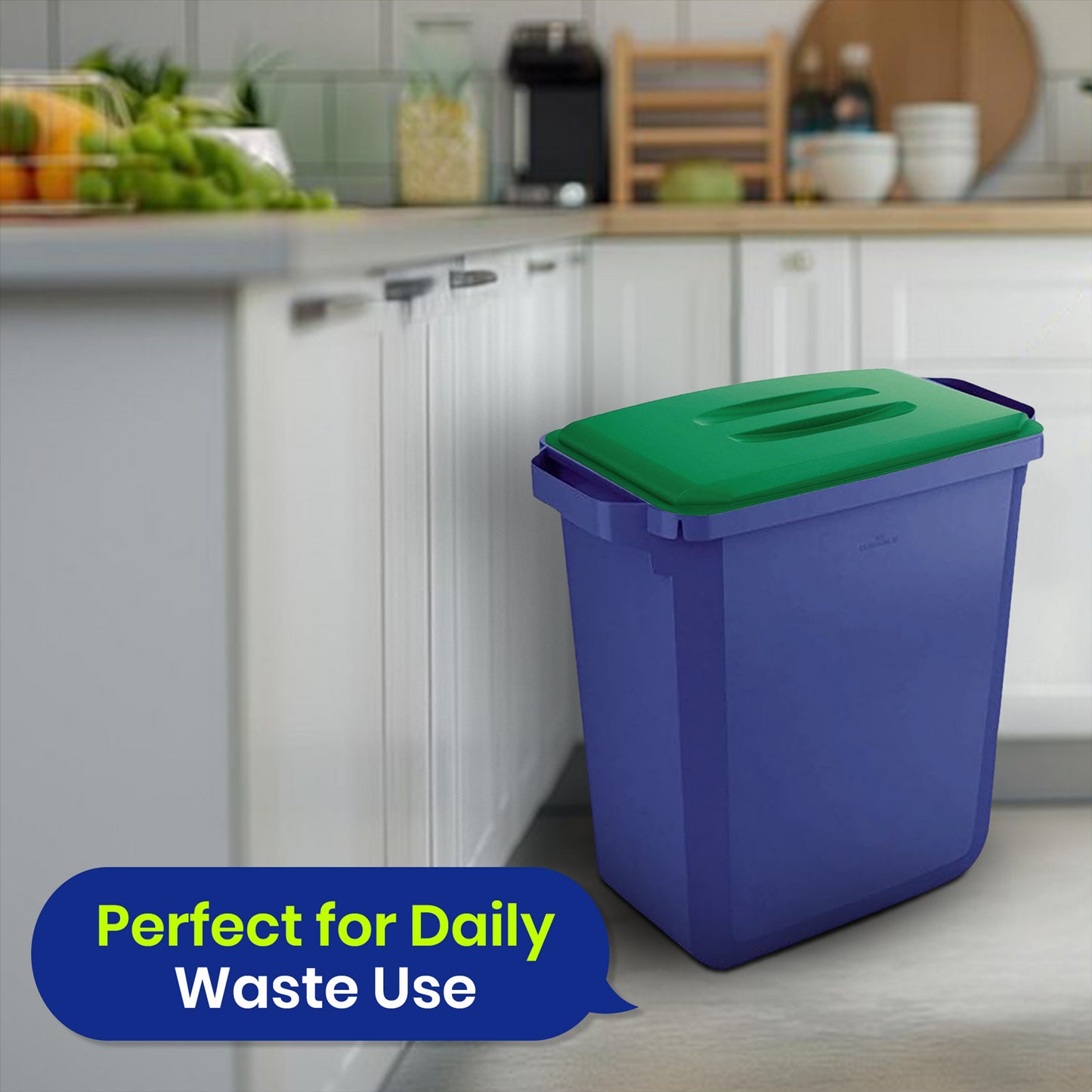 DURABIN 60L Blue Bin Set & Green Lid and 25x 110L Recycled Bin Bags