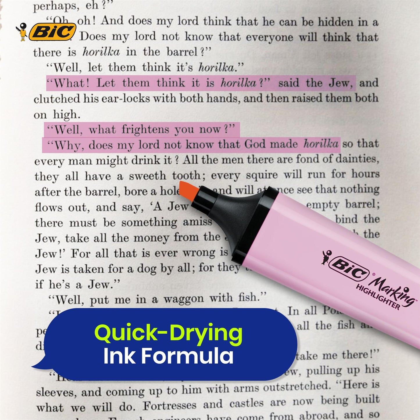 BIC Chisel Tip Neon Highlighters 4 Pack with Pastel Pink Highlighters 12 Pack For Study & Office