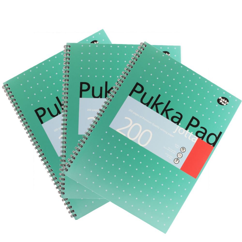 PUKKA WHITE A4 WIREBOUND PADS 200 page 80gsm  (RULED/MARGIN) - PACK OF 4