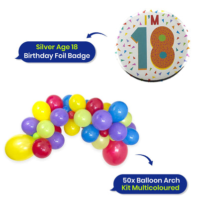 Balloon Garland with Foil Age 18 Badge Party Decoration for Celebration Spaces