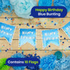 Happy Birthday Blue Bunting Reusable Party Decor 4m with 10 Flags