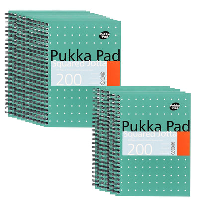 Pukka Pad A5 Squared Jotta Book 15-Pack Wirebound Notebook, 200 Pages for School & Office