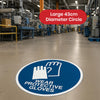 Durable Protective Gloves Floor Sticker - 43cm Blue Safety Sign Self-Adhesive Decal for Workplace