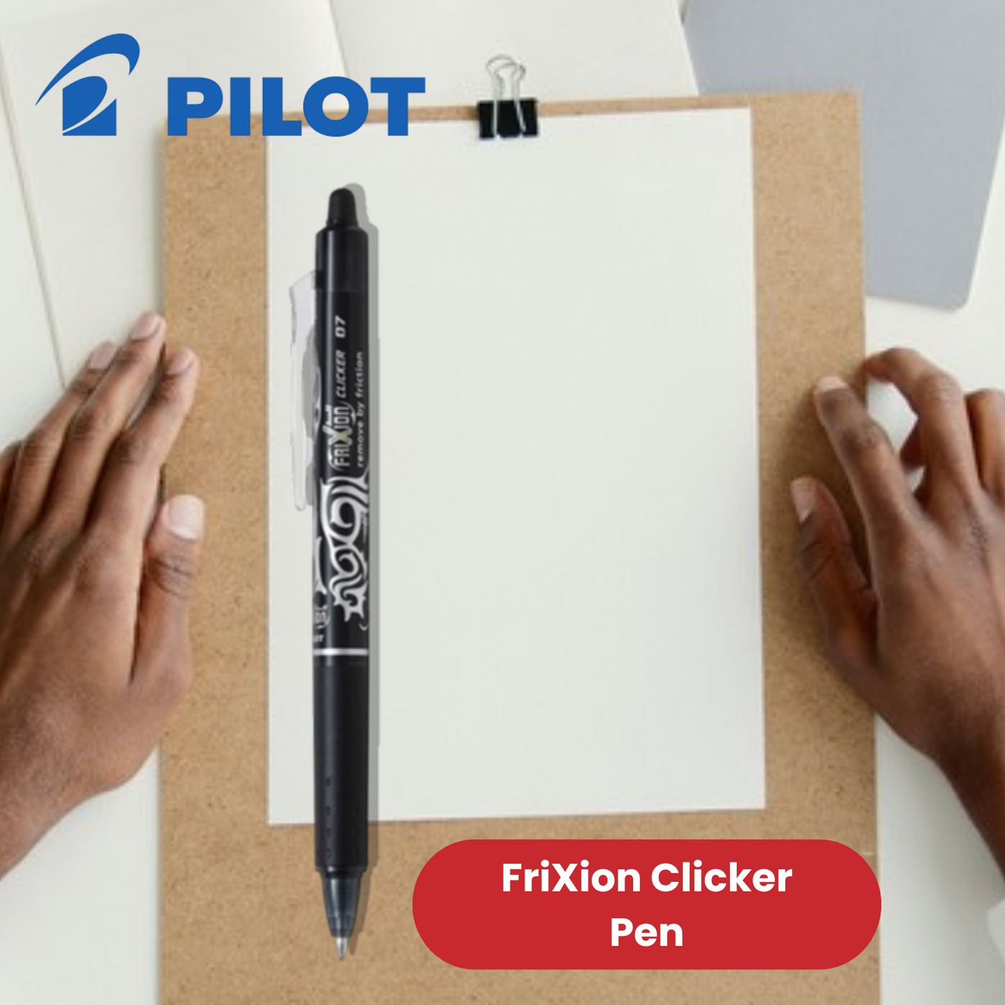 Pilot FriXion Clicker Erasable Gel Rollerball Multiple Pens 0.7mm Tip - Black