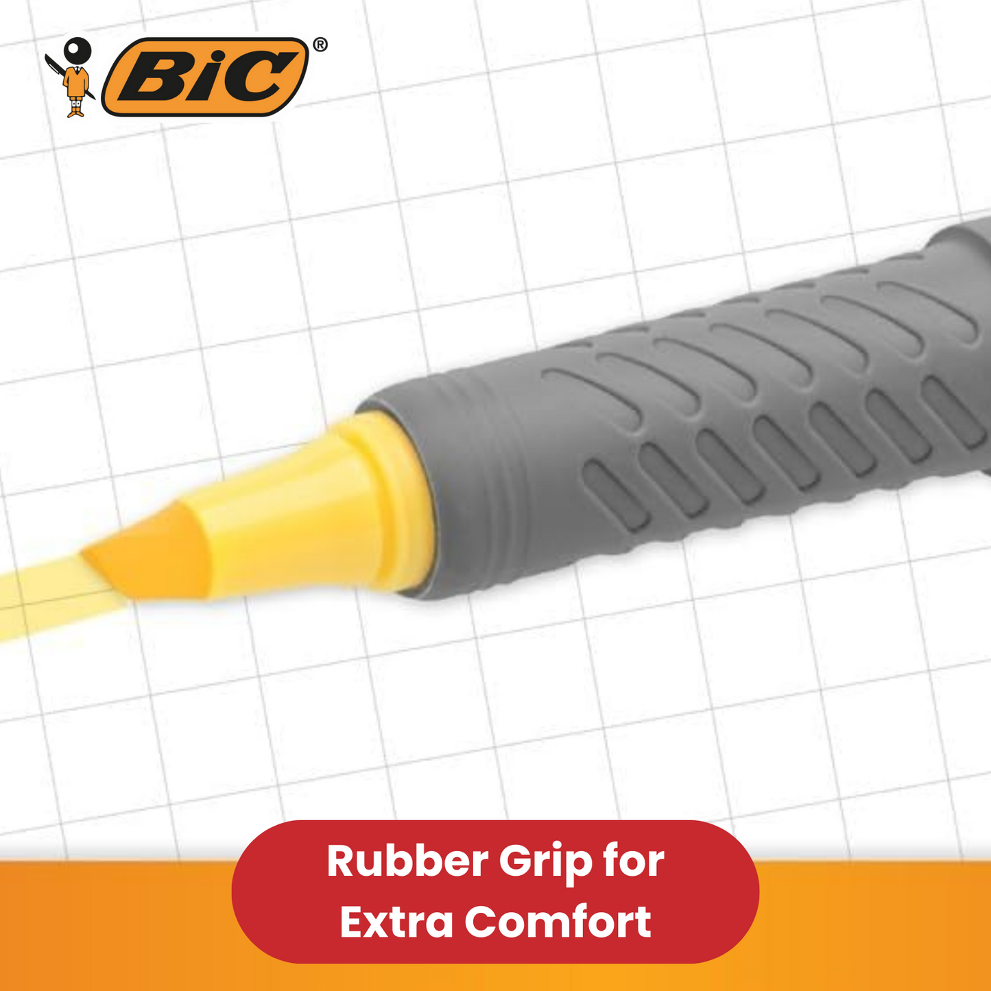 BIC Highlighter Grip Decor Highlighter Pens Adjustable Chisel Tip - 1 to 5