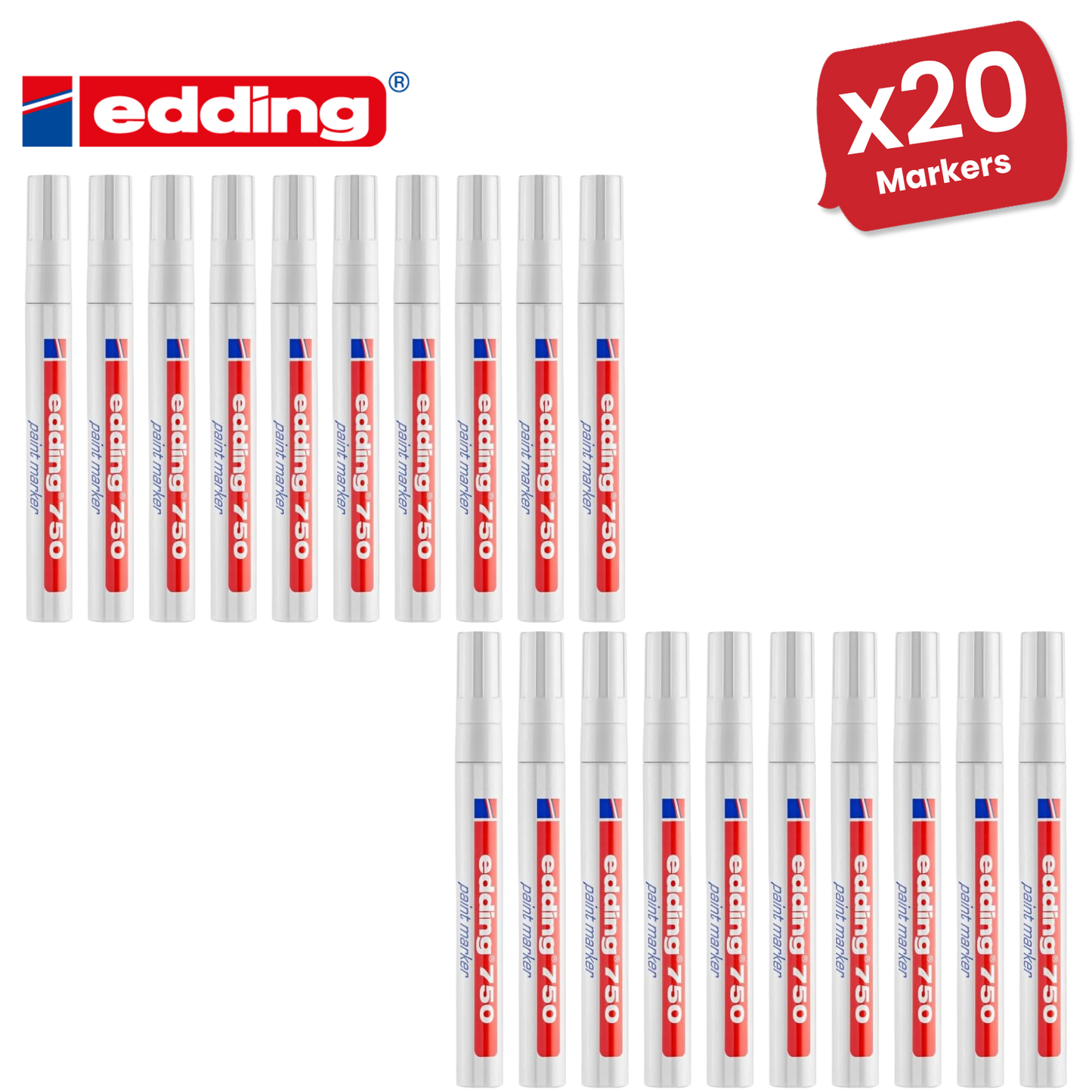 Edding Paintmarker Opaque White Pack of 10 Edding Paintmarker Opaque White Single Pen - 1 to 30 Packs